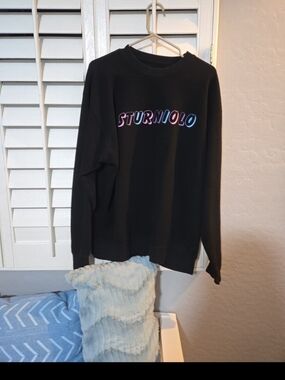 Black Sweatshirt with Colorful STURNIOLO Logo